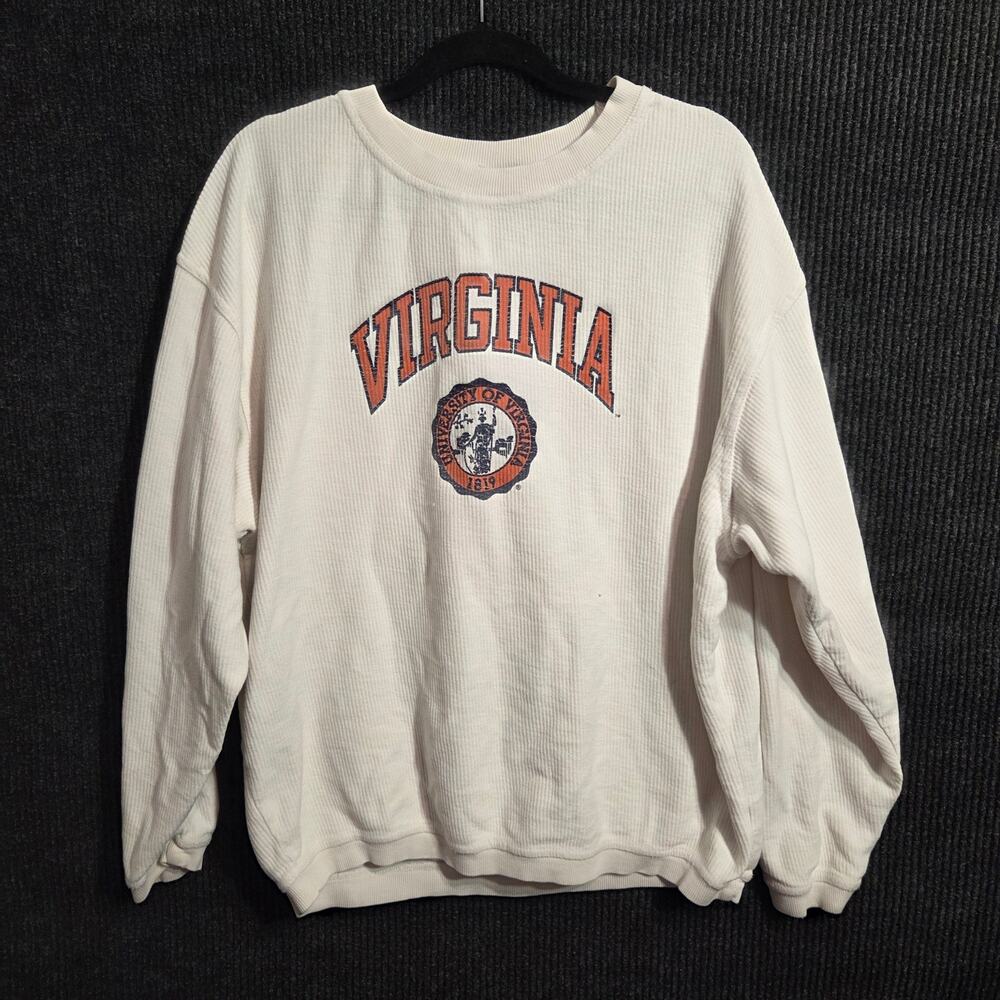 Chicka-d Women's Large University of Virginia UVA Corded Crewneck Sweatshirt